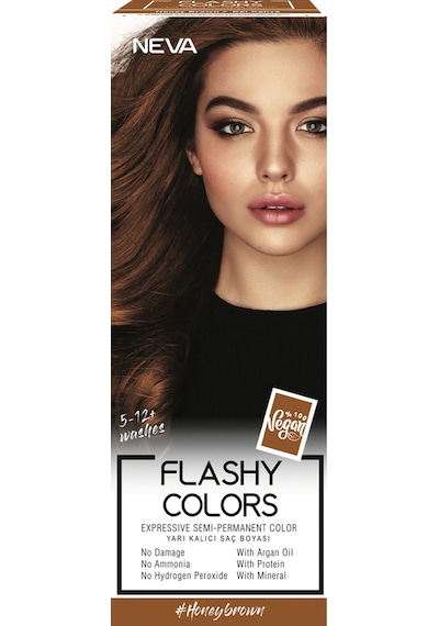 Neva Color Flashy Colors Yarı Kalıcı Saç Boyası Honey Brown / Bal Kahve 100 ML
