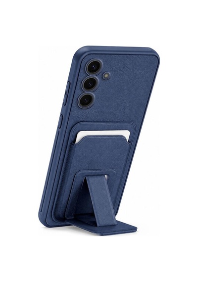 Samsung Galaxy Uyumlu S23 Fe  Kılıf Flexstand Kartlıklı Silikon Kılıf Lacivert