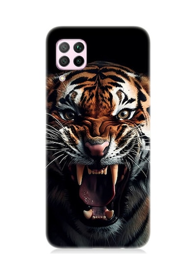 Huawei P40 Lite Uyumlu Silikon Kılıf Vahşi Kaplan
