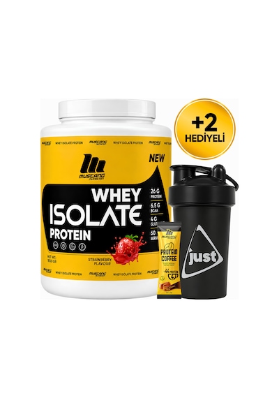 Mustang Nutrition Whey Isolate Protein Tozu 1800 Gr 60 Servis Çilek + Shaker + Protein Kahve Hediyeli çilek