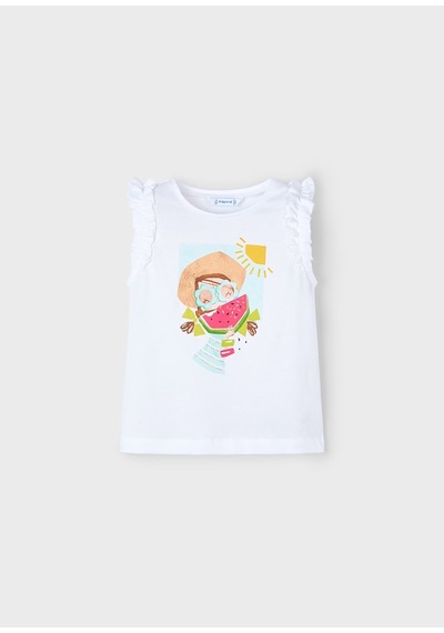 Mayoral Kız Çocuk T-shirt 3021y25 Beyaz