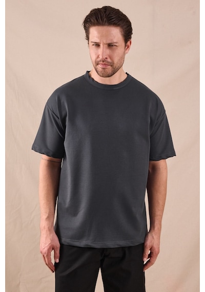 Tonny Black Rahat Kalıp Oversize Kesim T-shirt Erkek Füme T-shirt Tbtshrt020