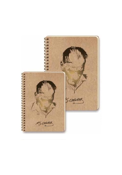 Keskin Color Spiralli Sert Kraft Kapak Defter-Atatürk 80 yaprak Çizgili 16x22