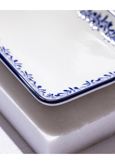 Madame Coco Reve Bleu Orva Dikdörtgen Tabak - 22 Cm - Mavi/beyaz 8684427225547 Çok Renkli