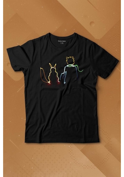 Kendim Seçtim Küçük Prens Çizim Temalı Baskılı Tişört Çocuk T-shirt 001