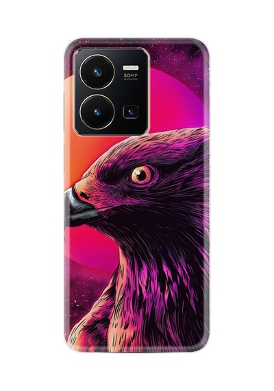 Vivo Y36 Kılıf Silikon Desen Özel Seri Red Eagle 1752