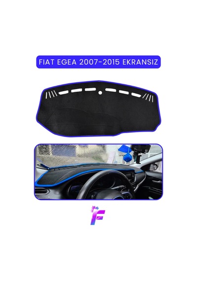 Fıat Egea 2007-2015 Ekransız Araca Özel Torpido Örtüsü Ön Göğüs Kılıfı Tam Koruma Tb17 Mavi