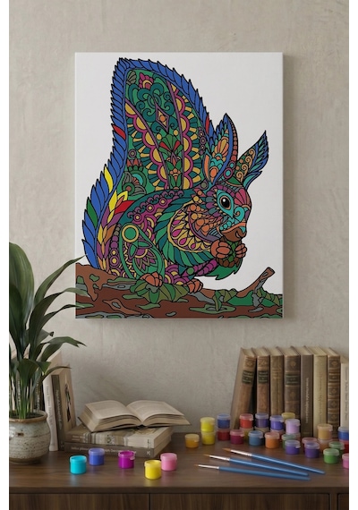 Sincap Desenli Mandala Ahşap Boyama Seti 40x50 Cm