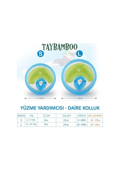 Classıcs Yuvarlak Üç Hava Odalı Yüzme Yardımcısı Kolluk Small 1-5yaş 6-19kg Çok Renkli