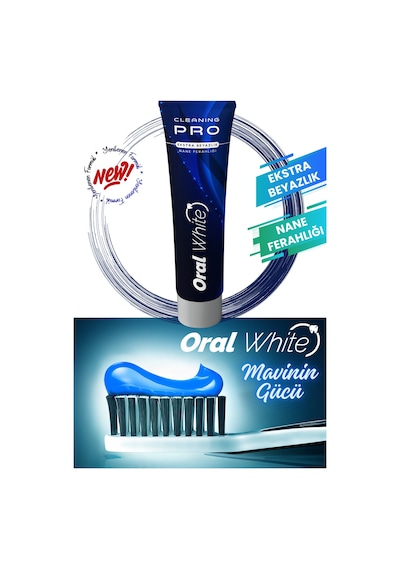 Oral White Cleaning Pro Ekstra Beyazlık Diş Macunu 75 Ml - Yeni Formül Tam Koruma