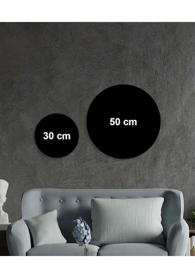 İhlas Suresi Dini İslami Duvar Dekoru Yuvarlak Cam Tablo 4mm Dayanıklı Temperli Cam