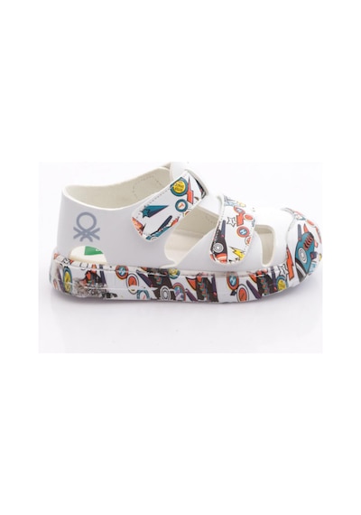 Benetton Bn-1409 Çocuk Sandalet Beyaz Sarı