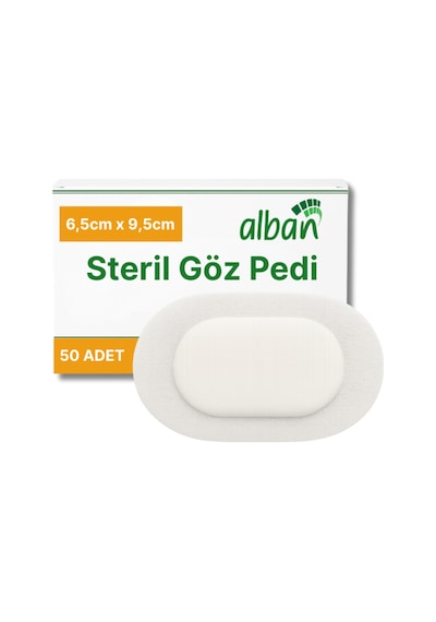 Steril Göz Pedi, Nonwowen 6,5cmx9,5cm Gözpedi, Steril Tekli Paketlerde 50'li Kutu Içerisinde