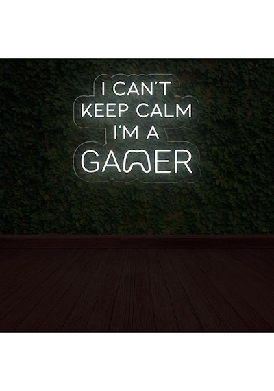 I Can't Keep Calm I'm A Gamer Yazılı Neon Tabela Beyaz