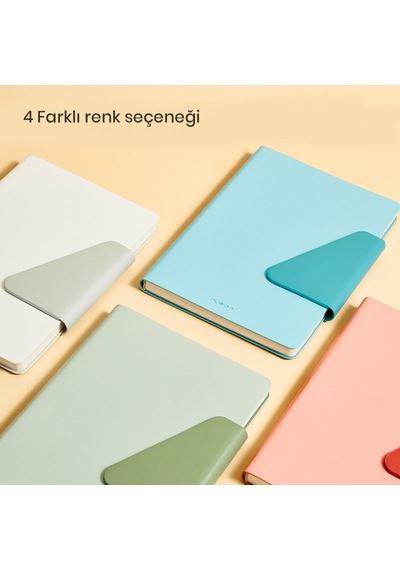 Nusıgn Ens209 A5 Deri Kapaklı Defter 80 G/m² 96 Yaprak Çizgili + Noktalı Pembe