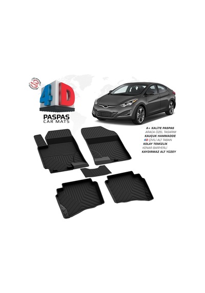 Hyundai Elantra 4d Araca Özel Havuzlu Kauçuk Paspas 2015-2020