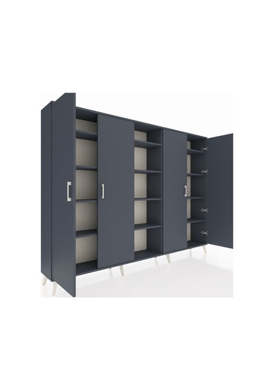 Arges Dolap 12 Raflı 4 Kapaklı 220x30x163 Antrasit-antrasit Antrasit - Antrasit