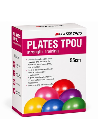 55 Cm Pilates Topu Fitness & Denge Topu, Egzersiz Topu Strength Training