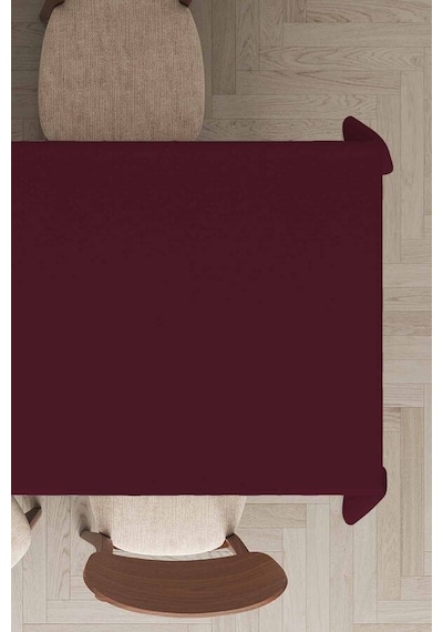 Bordo Desensiz Sade Leke Tutmaz Premium Masa Örtüsü Mso007n11