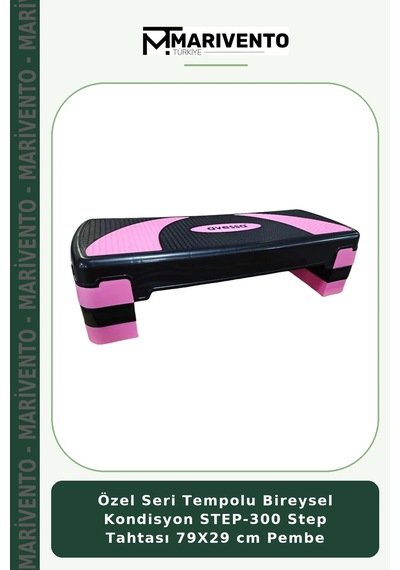 Özel Seri Tempolu Bireysel Kondisyon Step-300 Step Tahtası 79x29 Cm Pembe