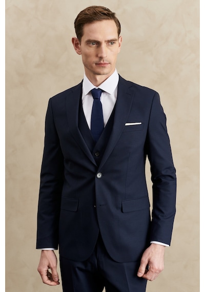 Ac&co Erkek Lacı Su Geçirmez Slim Fit Mono Yaka Yelekli Yünlü Nano Takım Elbise