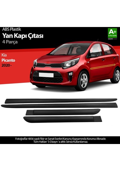 S-dizayn Kia Picanto Abs Plastik Yan Kapı Koruma Çıtası 2020 Üzeri A+ Kalite