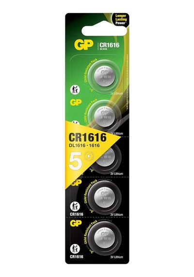 Gp Batteries Cr1616 1616 Boy Lityum Düğme Pil, 3 Volt, 5&apos Li Kart