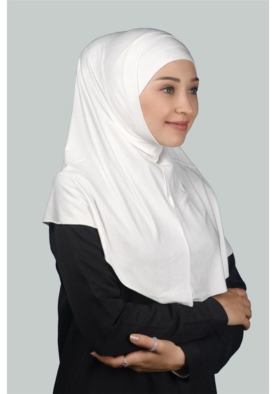 Altobeh İkili Set Pratik Eşarp Hazır Türban Ve Hijab Tesettür Bonesi Ekru