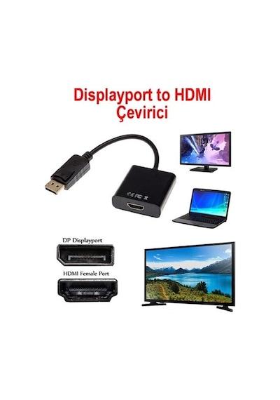 Displayport To Hdmi Dönüştürücü Adaptör Display Port Erkek Vga Dişi