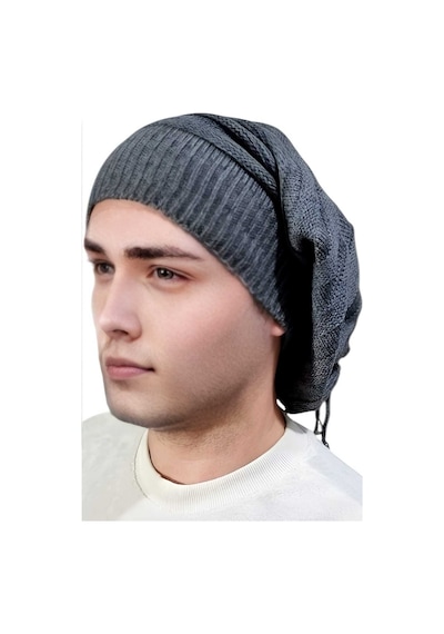 Uniquetrenders 2'li Erkek Kışlık Triko Örgü Bere Ve Boyunluk Füme-füme Füme
