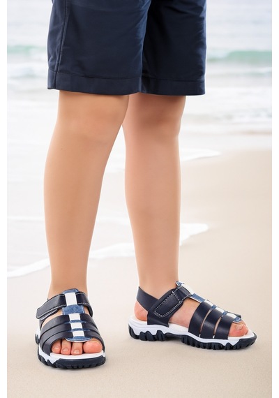 Kiko Kids Erkek Çocuk Sandalet Arz 2358 Lacivert - Mavi
