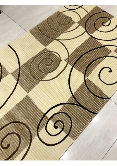 Saray Halı Vizyon 10325 A 100X200 Kahve Krem 2 Metre Yolluk !
