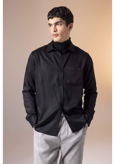 DeFacto Regular Fit Uzun Kollu Gömlek B8951AX23WNBK81