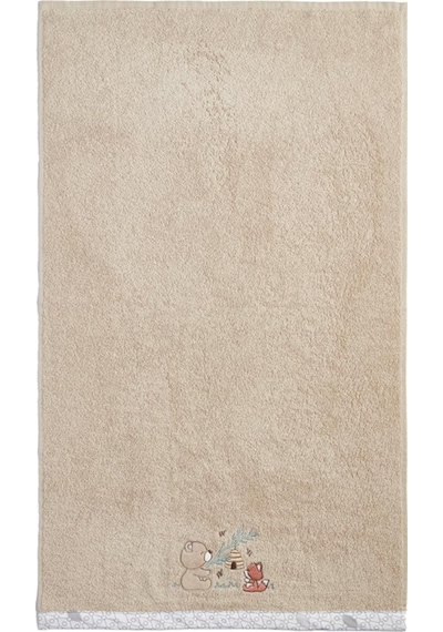Gezenbebe Hero Nakışlı Bebek Çocuk El Ve Baş Havlusu 50x90 Bej