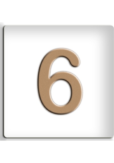 4.2 Cm Metal Altın Sarı Renk Kapı Numarası - Kendinden Yapışkanlı No 6