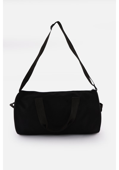 İcone Bag Unisex Spor Çanta Silindir Model, Baskılı, Ön Ve İç Cepli, Yan Saplı, Ayarlanabilir Omuz Askılı Siyah
