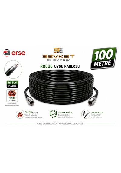 Erse Rg6u6 Anten Kablosu %100 Bakır 100 Metre