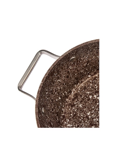 Brioni Stone-age Terra 28 Cm Çizilmez Yanmaz Yapışmaz İndüksiyonlu Derin Tencere Kahverengi
