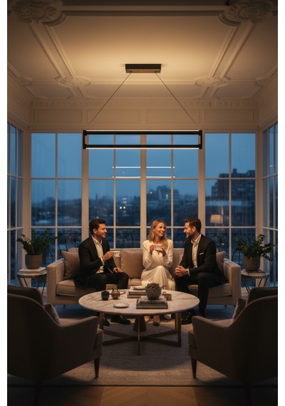 Orion Gold Lineer Led Sarkıt Avize Kumandalı Dim Edilebilir Aşağı Işık Doğal Işık