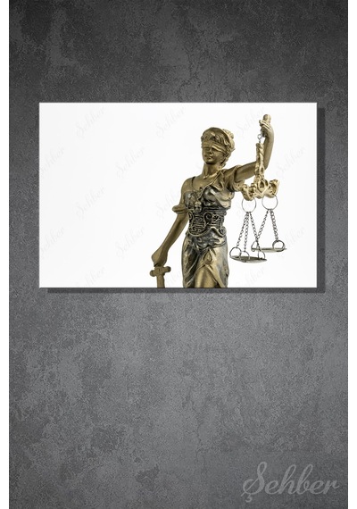 Adalet Ve Düzen Tanrıçası Themis Adalet Heykeli Yatay Kanvas Tablo 4742 Çok Renkli