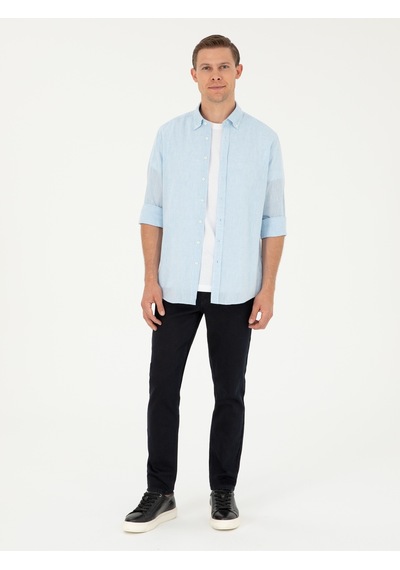 Cacharel Koyu Lacivert Slim Fit Pamuklu Jean Pantolon