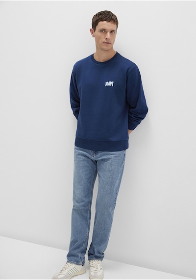 Mavi - Mavi Logo Baskılı Mavi Sweatshirt 0611716-89353 Lacivert