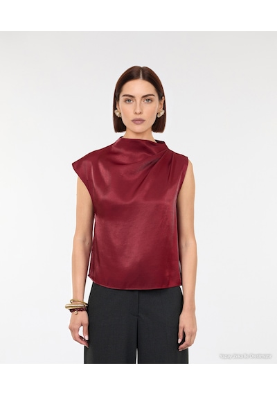 Yargıcı Regular Kayık Yaka Kısa Kol Bluz 26kkbl6037x 016 Bordo