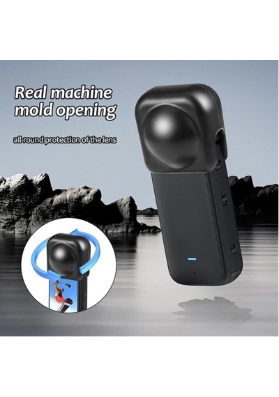 Oem Insta360 X5 X4 İçin Toz Geçirmez Çizilmez Silikon Lens Koruyucu Siyah