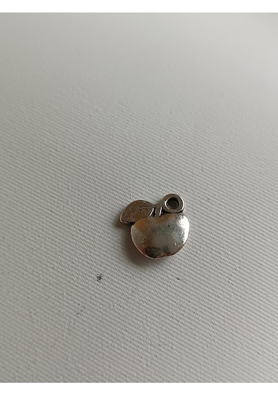 Elma Metal Çinko Alaşım Kolye Ucu 11x2mm 10 Adet Gri Çok REnkli