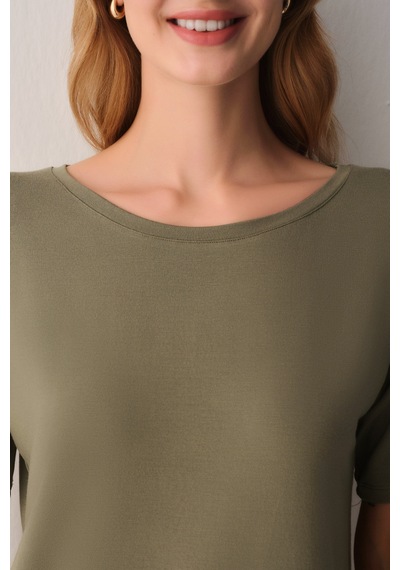 Suwen Stella Modal Tişört Şort Pijama Takımı Sh26603667s1060 Yeşil