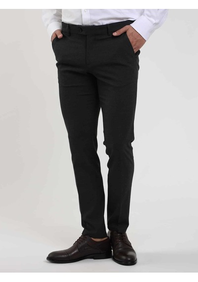 Dufy Antrasit Erkek Ekstra Slim Fit Melanj Desenli Klasik Pantolon - 103492-antrasit Antrasit