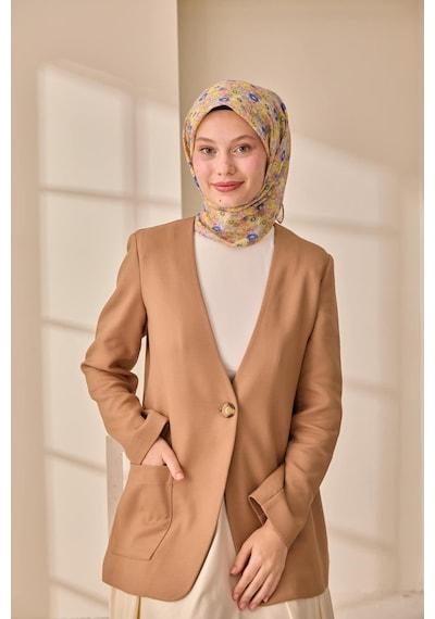 Silk Home Soft Eşarp 73092-25 Yavruağzı, Sarı, Mavi, Vizon