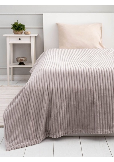 Mulberry Estelita Super Soft Tek Kişilik Fitilli Battaniye 160 x 220 Krem Rengi