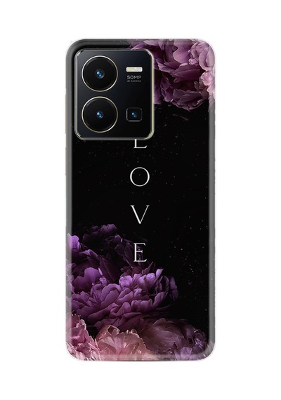 Vivo Y36 Kılıf Silikon Desen Özel Seri Love Flow 1664